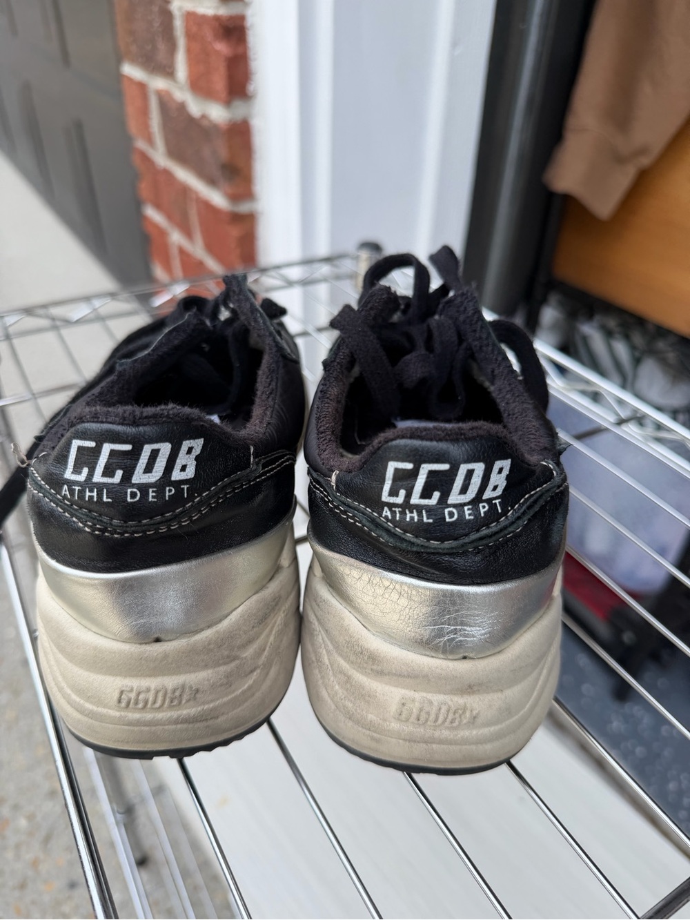 Golden Goose Black Leather & Mesh Athletic Sneakers - Picture 2 of 8